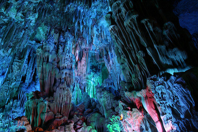 Rating as one of Guilin city's top four tourist sites, the Reed Flute Cave impresses every visitor. Photo Credit