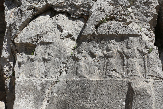 Relief of Hittite goddesses in Chamber A. Photo Credit