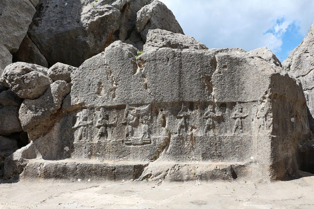 Relief representing gods in procession in Chamber A. Photo Credit