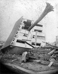 The John Schultz house at Johnstown, Pennsylvania after the flood. 