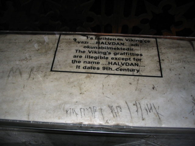 Viking graffiti inside the Hagia Sophia, Istanbul.