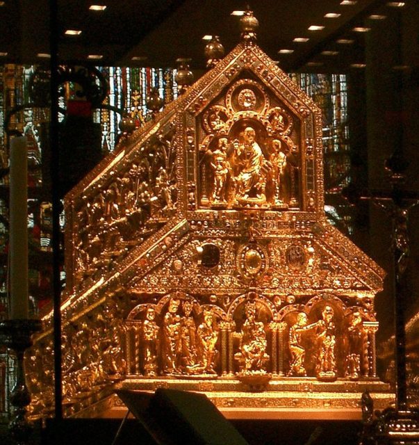 The Shrine of the Three Kings in Cologne Cathedral is the largest reliquary  of the Middle Ages