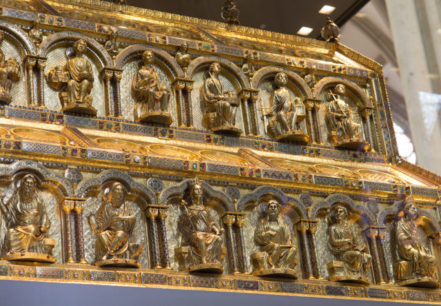 The entire outside of the shrine is covered with an elaborate decorative overlay. Photo Credit