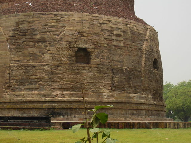 The lower part of the tower is built entirely of stone to a height of forty-three feet.