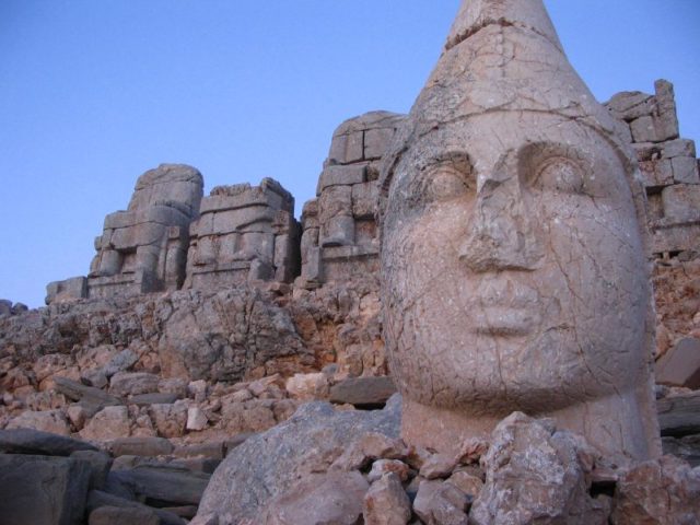 The statues have not been restored to their original positions. Photo Credit