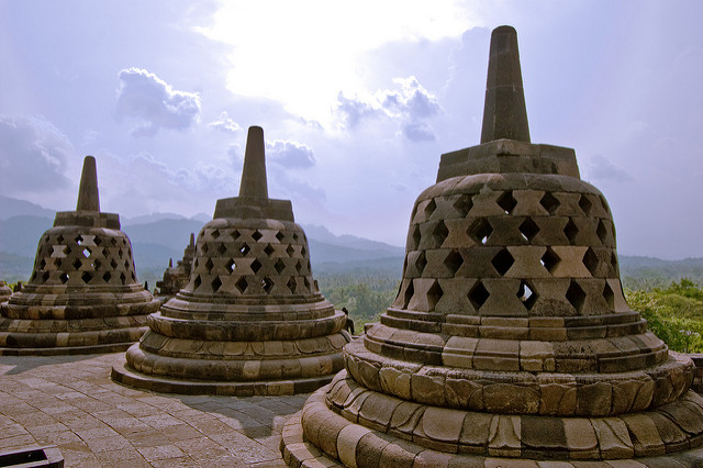 Borobudur temple in Indonesia is the largest Buddhist temple and one of ...