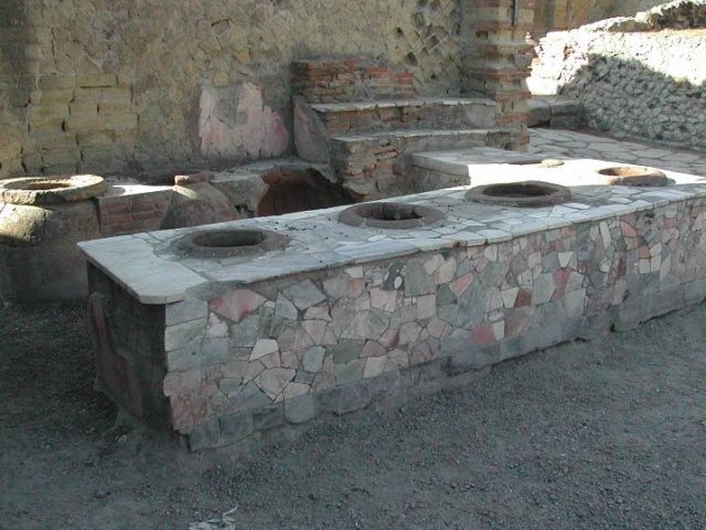 Thermopolium in herculaneum.Photo Credit