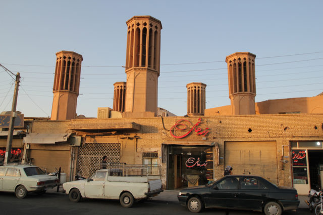 Windcatchers near the Amir Chaqmagh Mosque Complex. Photo Credit