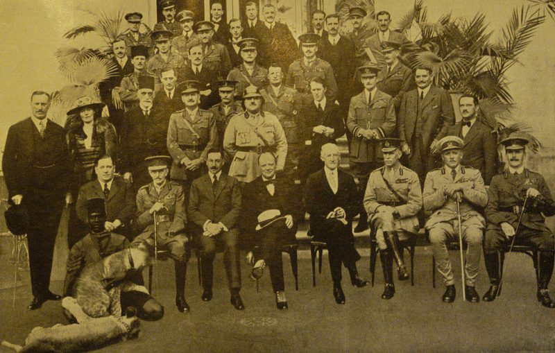 Gertrude Bell (second row, second from left) at the 1921 Cairo Conference.