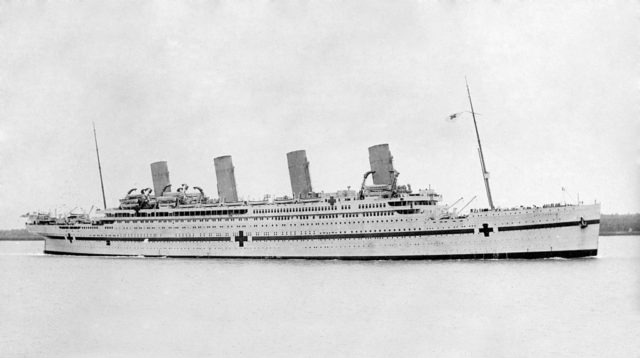 HMHS Britannic seen during World War I.