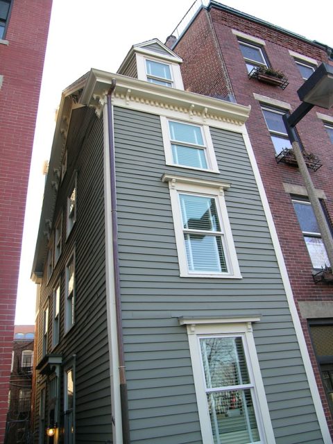 The Skinny House stands near the top of Copp's Hill, across the street from the historic Copp's Hill Burying Ground and within sight of Old North Church, both official stops on Boston's historic Freedom Trail. Photo Credit