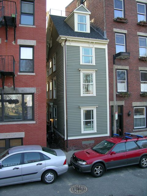 The Skinny House stands near the top of Copp’s Hill, across the street from the historic Copp’s Hill Burying Ground and within sight of Old North Church, both official stops on Boston’s historic Freedom Trail Photo Credit