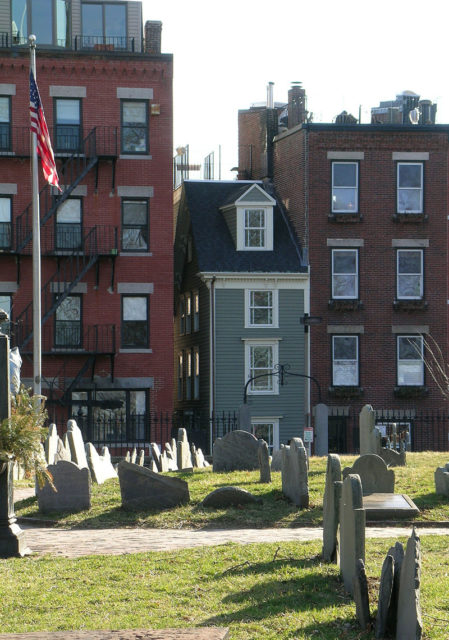 The Skinny House with Copp’s Hill Burying Ground in the foreground. Photo Credit