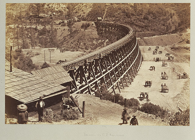 Trestle, Central Pacific Railroad, c.1869.