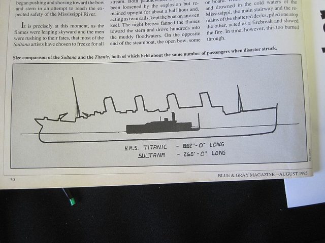 Compare "Sultana" and "Titanic" Despite the fact that the latter is several times superior to "sultana" in size, the number of victims in the crash, "Sultana" was significantly greater