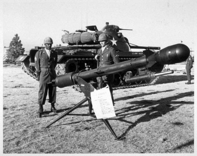 The Davy Crockett system was actively deployed from 1961 through 1971. The redoubtable Atomic Audit reports that they were found to be highly inaccurate and were not effectively integrated into actual war plans. Nonetheless, according to the same source, some 2,100 warheads for the Davy Crockett system were produced, at a cost of about half a billion (1998) taxpayer dollars. Photo Credit