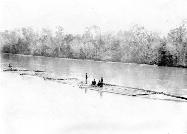 Log rafts on the Apalachicola River
