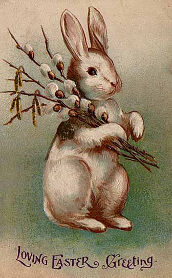A 1907 postcard featuring the Easter Bunny Photo Credit