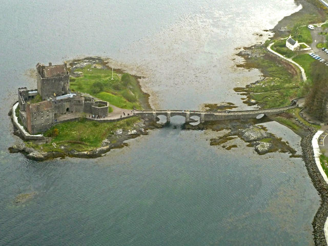 Aerial view of Eilean Donan Photo Credit