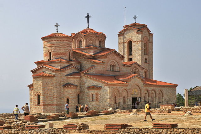 The exterior of the monastery St. Panteleimon. Photo credit 