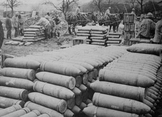In 2012 160 tons of munitions were unearthed from under the soil in Ypres, from bullets to stick grenades to 15 inch naval gun shells