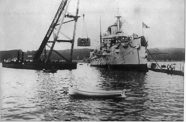 Protected cruiser Bogatyr in Vladivostok