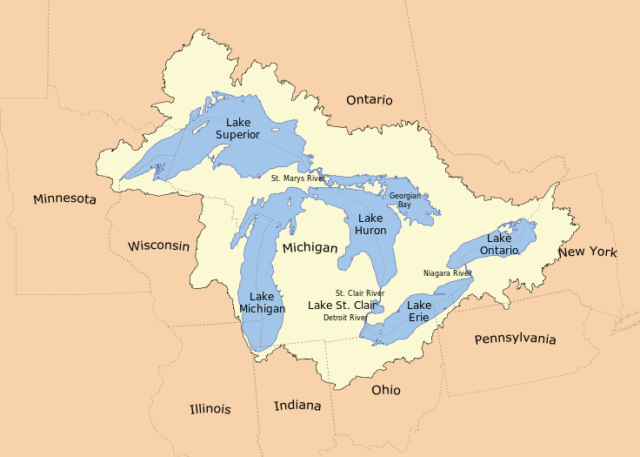 Map of the Great Lakes Photo Credit