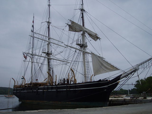 The whaler Charles W. Morgan at Mystic Seaport, Connecticut.