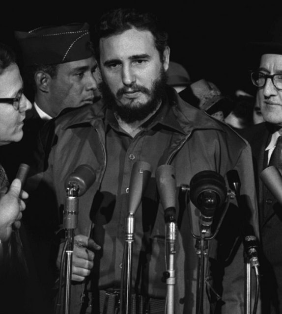 Fidel Castro visiting the United States in 1959.