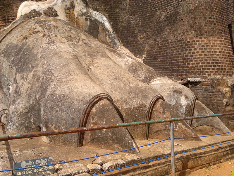 Close-up of the stone Lion's Paw.