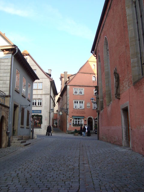 View of one of Rothenburg's lanes Photo Credit