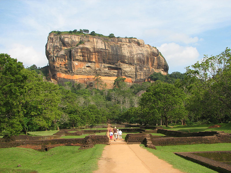 People walking near Sigiriya, Sri Lanka.