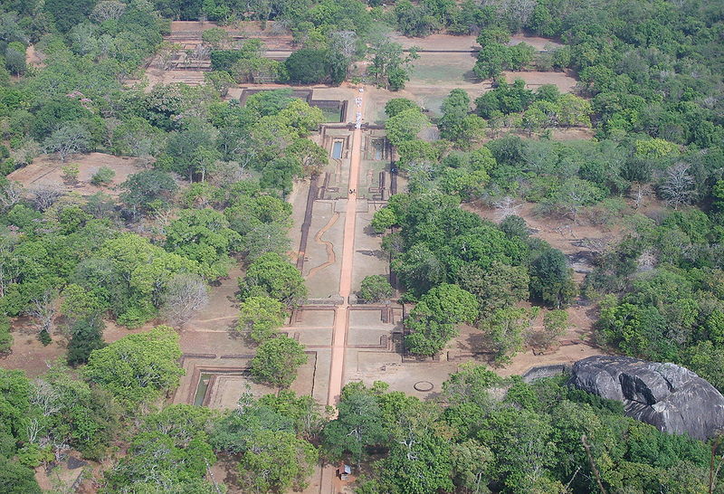 The gardens of Sigiriya, as seen from the summit of the Sigiriya rock. Photo Credit