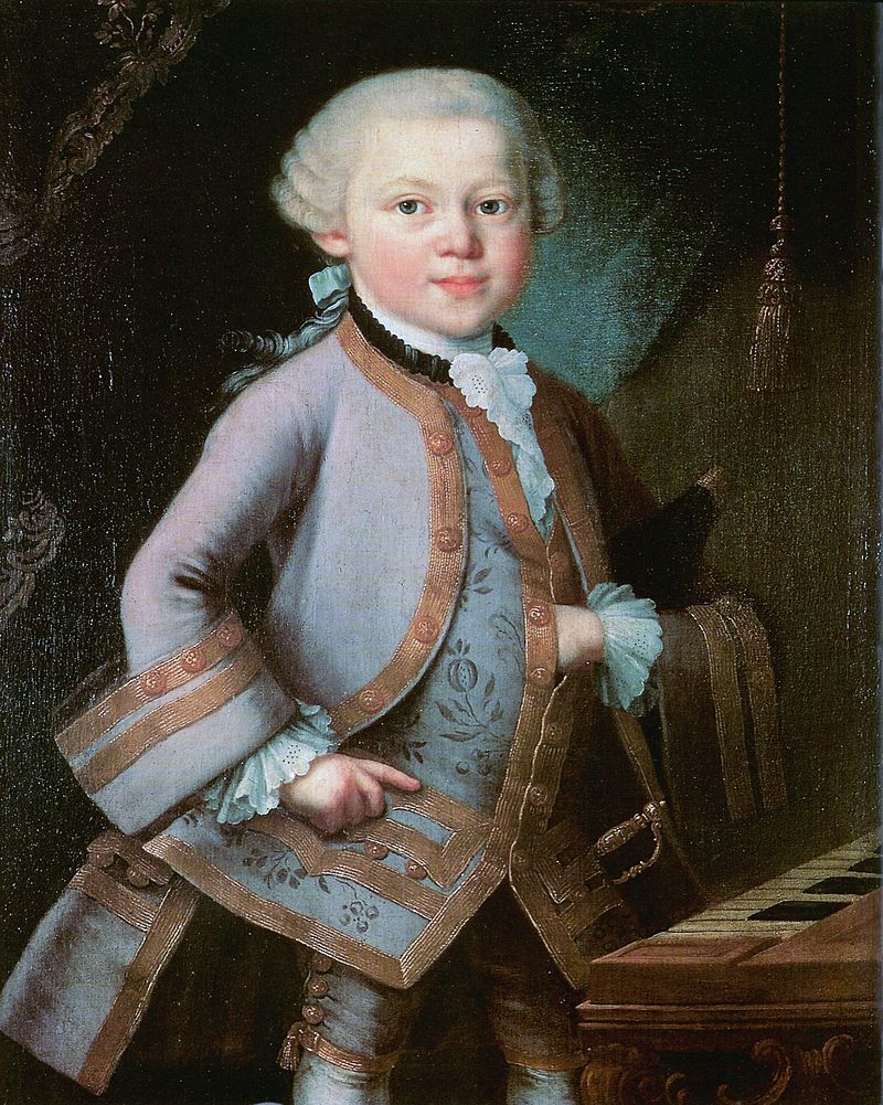 Anonymous portrait of the child Mozart, possibly by Pietro Antonio Lorenzoni; painted in 1763 on commission from Leopold Mozart