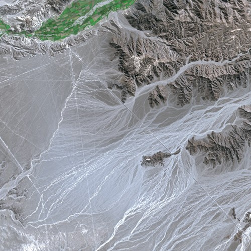Nazca Lines seen from SPOT Satellite Photo Credit