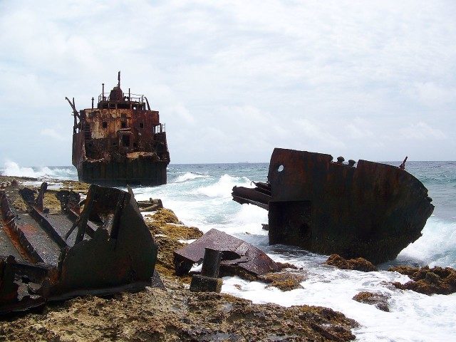 Shipwreck on Klein Curacao Photo Credit