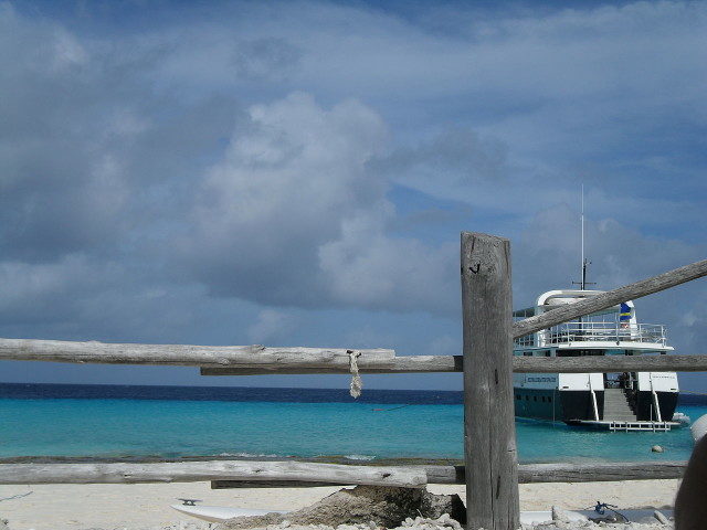 View from Mermaid Boat Trip area on the beach of Klein Curacao Photo Credit