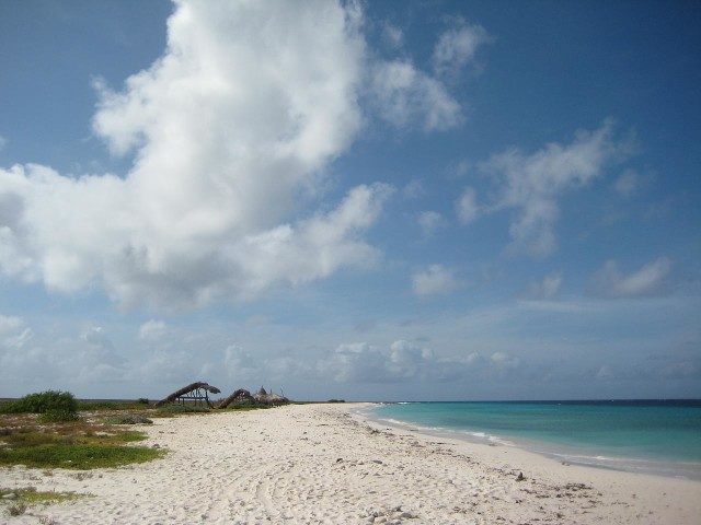 Beach at the uninhibited island Klein Curaçao in the Leeward Antilles. Photo Credit