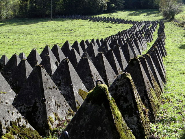 Anti-tank obstacles in Wimmis, Switzerland. Photo Credit