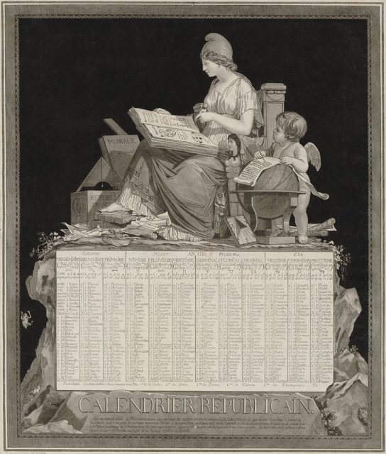 French Republican Calendar of 1794, drawn by Philibert-Louis Debucourt