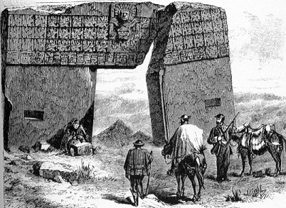 Gateway of the Sun, Tiwanaku, drawn by Ephraim Squier in 1877.