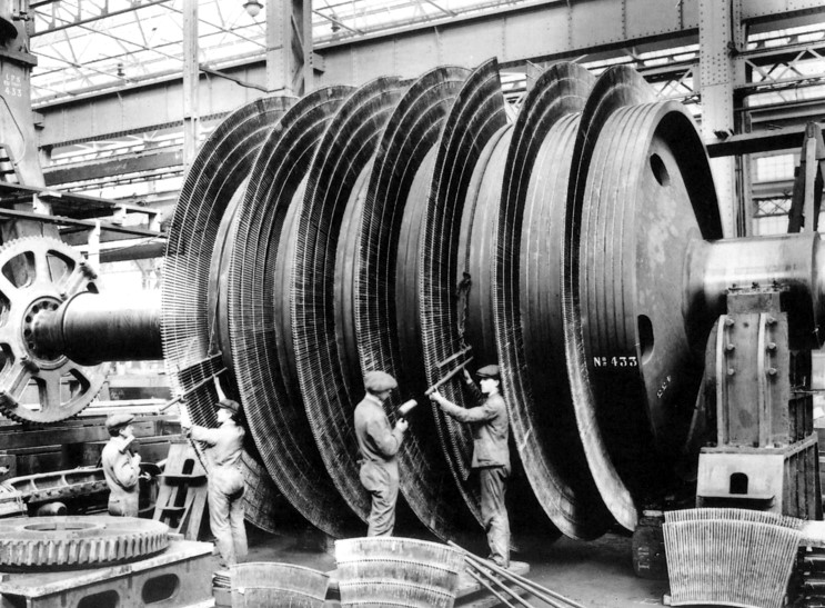 Britannic's turbine engine being assembled