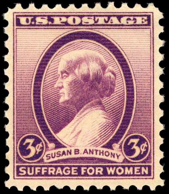 Image of US Postage stamp depicting Susan B. Anthony.