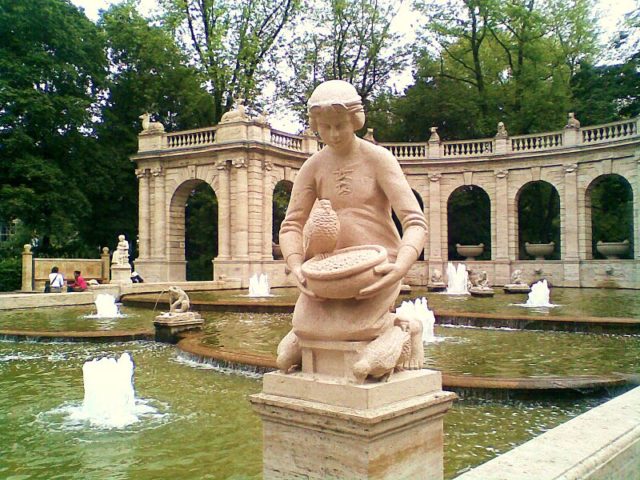 Cinderella sculpture in fairy tale fountain in Volkspark Friedrichshain from 1913