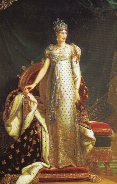 Marie Louise, Duchess of Parma wearing the Napoleon Diamond Necklace and the Marie Louise Diadem. Photo Credit