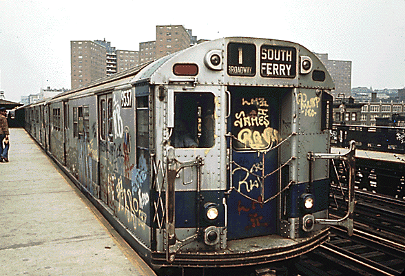 New York City Subway trains were covered in graffiti (1973)