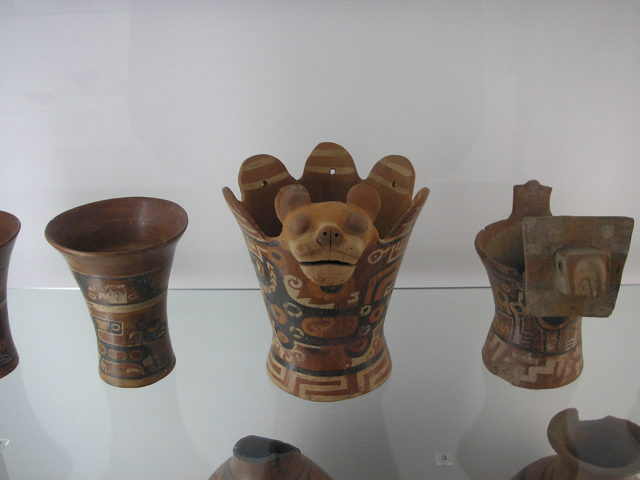 Old pottery from Tiwanaku at the Ethnologisches Museum, Berlin-Dahlem.