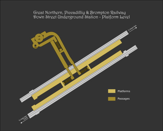 Plan of station at the lower level as originally built. Photo Credit