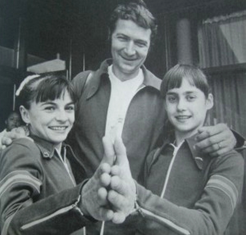 Teodora Ungureanu, Bela Karolyi, and Nadia Comaneci in the 1970s