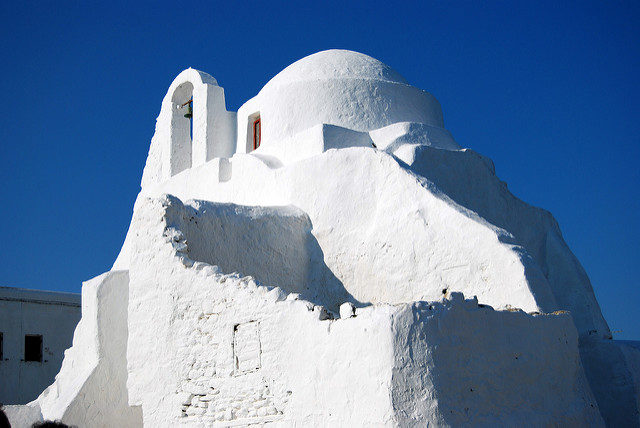 This is the most popular and most photographed of the 400 churches on the whole island of Mykonos. Photo Credit